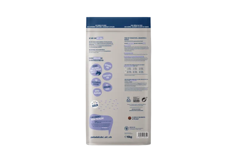 Pets Deli Sensitiv Pferd mit Süsskartoffel & Distelöl 6kg